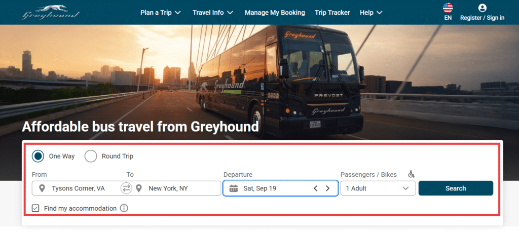 Greyhound booking details